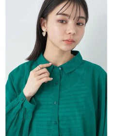 earth music&ecology コットンボイルギャザーシャツ