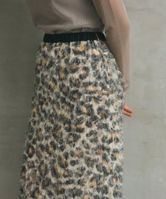 GRACE CONTINENTAL フェザーレオパードスカート