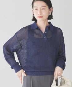 AMERICAN HOLIC メタルライクニットポロ