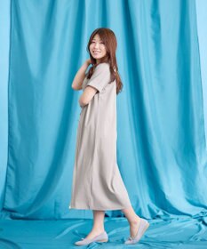 Tiaclasse 【UVケア・接触冷感】”あまラク” アシメプリーツカットソーワンピース