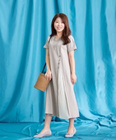 Tiaclasse 【UVケア・接触冷感】”あまラク” アシメプリーツカットソーワンピース