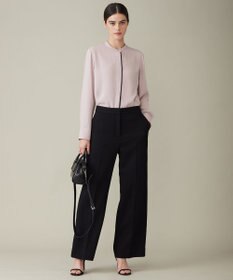 ICB 【WEB限定カラーあり・速乾・洗える】BackSatinAmunzen バンドカラーブラウス