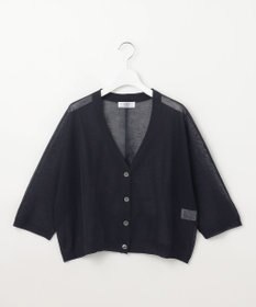 J.PRESS LADIES L 【洗える】シアーライトニット Vネック カーディガン