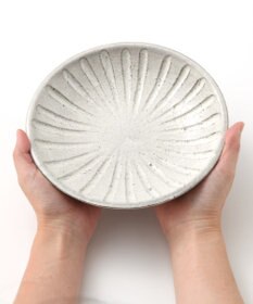 たち吉 【たち吉】粉引彫文中皿〈2枚〉美濃焼