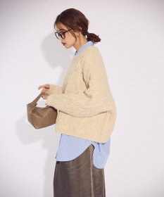 Green Parks ふわふわケーブルニットプルオーバー