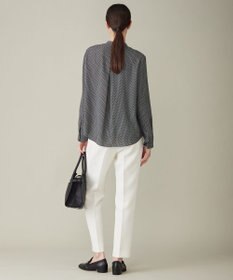 ICB 【WEB限定カラーあり・速乾・洗える】BackSatinAmunzen バンドカラーブラウス