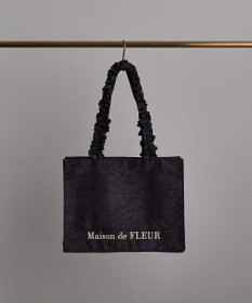 Maison de FLEUR レースフリルハンドルスクエアトートＭバッグ