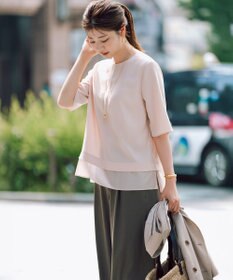 23区 L 【VERY・Oggi掲載】ストレッチジョーゼット シアーコンビ カットソー