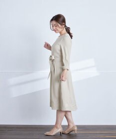 Tiaclasse L 【洗える】花柄刺繍フレアワンピース