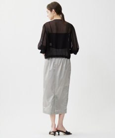 ICB L メタリックナイロンサテン コクーンスカート