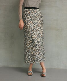 GRACE CONTINENTAL フェザーレオパードスカート