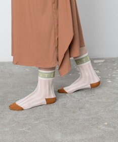 TRICOTE メッシュ　ストライプ柄ソックス