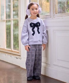 ANY KIDS レースアップ 裏シャギーワイドパンツ