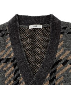 WEGO ベロアモールパターンカーディガン