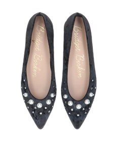 Bridget Birkin 【Bridget Birkin】パールストーンベロアパンプス