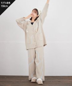 Tiaclasse ふわもちニュアンス配色ニットカーディガン