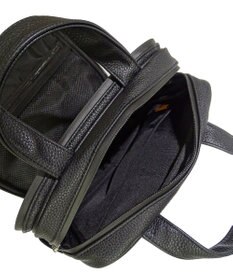 +RING 【プラスリング】【数量限定】メンズ向け  synthetic leather mini boston bag BLK SR403