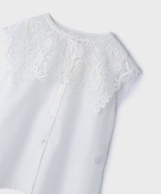 GRACE CONTINENTAL パターンレースカラーブラウス