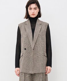 uncrave グレンチェック ジレ