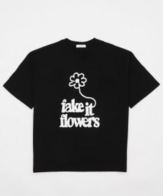 WEGO fake　it　flowersビッグT