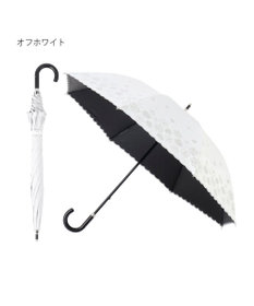 ランバン オン ブルー 晴雨兼用日傘 長傘 フラワー×スカラ刺繍 遮光 遮 