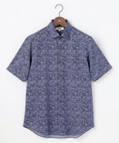 JOSEPH ABBOUD 【日本製ジャージー使用・清涼感・イージーケア】シャンブレー ペイズリープリント シャツ