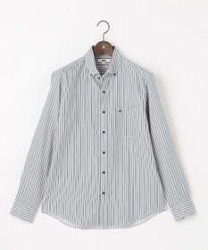 JOSEPH ABBOUD 【柔らか・光沢感】コットンビエラストライプ シャツ サックスブルー系1