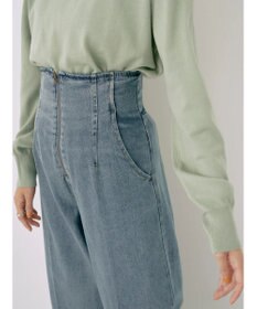 earth music&ecology バックボタンクルーネックニットプルオーバー