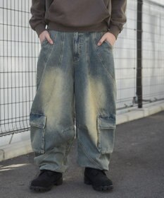 WEGO スウィッチングデニムカーゴパンツ