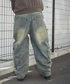 WEGO スウィッチングデニムカーゴパンツ