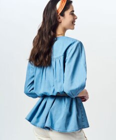 23区 S 【Oggi4月号掲載/洗える】23区DENIM ライトダンガリー ブラウス
