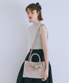 Maison de FLEUR ベロア2Wayスクエアトートバッグ