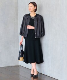 自由区 L 【洗える】クレープストレッチニット スカート