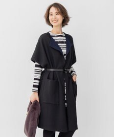 自由区 【洗える】リバーシブルニットジレ