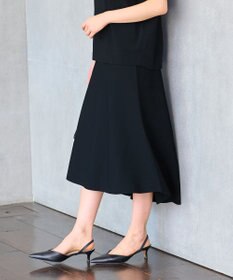 自由区 L 【洗える】クレープストレッチニット スカート