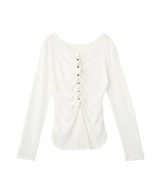 earth music&ecology 【予約】シアーワッフルタックボタントップス