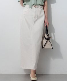 23区 S 23区DENIM Iライン デニムスカート ホワイト系