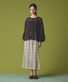 GRACE CONTINENTAL シフォンフリルポンチョ