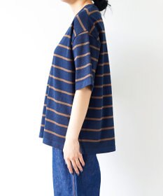 WHITE MAILS 【UNISEX】PAPER YARN BORDER KINT PULLOVER T-シャツ