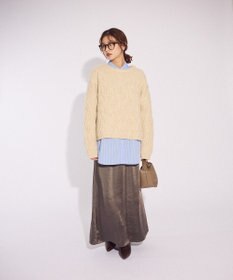 Green Parks ふわふわケーブルニットプルオーバー