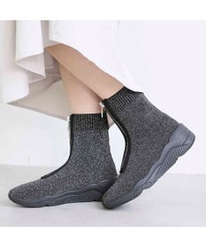 MODE ET JACOMO <carino>フロントジップニットブーツ