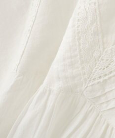 earth music&ecology 【WEB・一部店舗限定】【綿100％】レース＆ピンタックポンチョ