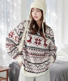 WEGO フラッフィーグラフィックBIGニットプルオーバー