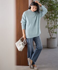 ANY L ソフトタッチケーブルニットチュニック