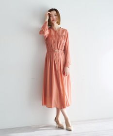 YECCA VECCA ベルト付きギャザーワンピース