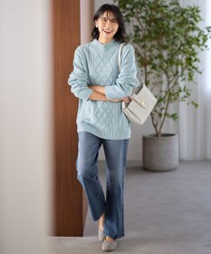 ANY L ソフトタッチケーブルニットチュニック