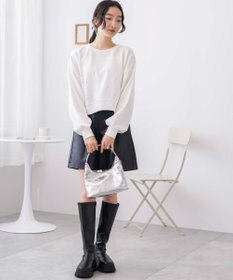 WEGO ラインストーンドットショートスウェット