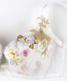 WACOAL 【リボンブラ 脇すっきり】 ブラジャー 脇高設計 着やせシルエット 動いても谷間キープ Gカップまで対応 大きいサイズ レディース BXB483 /ワコール