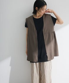 Green Parks 麻調ミディ丈ＺＩＰベスト