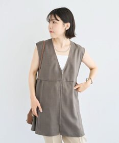 Green Parks 麻調ミディ丈ＺＩＰベスト